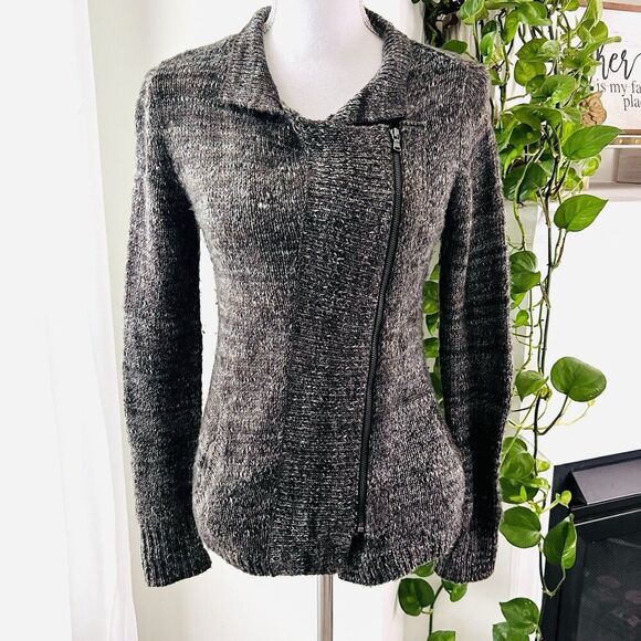 Gap Charcoal Gray Wool & Alpaca Blend Side Zip Knitted Sweater with Pockets XS - Picture 1 of 8